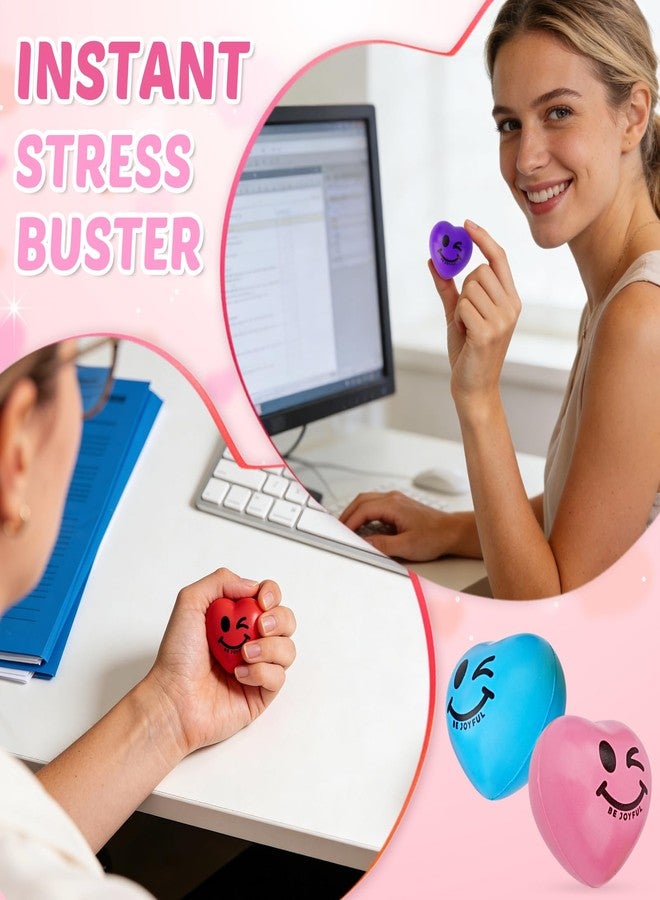 SHQDD Stress Balls, 100PCS Heart Stress Balls for Adults & Kids, Mini Foam Ball Stress Relief Toys, Fidget Anxiety & Anger Relief at Work/School/Home, Employee Benefits, Student Prizes, Party Favors - Image 5